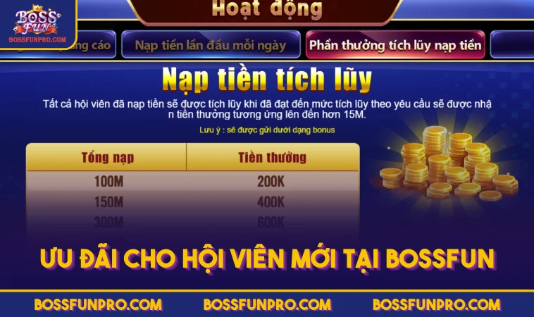 Ưu đãi cho hội viên mới tại BOSSFUN